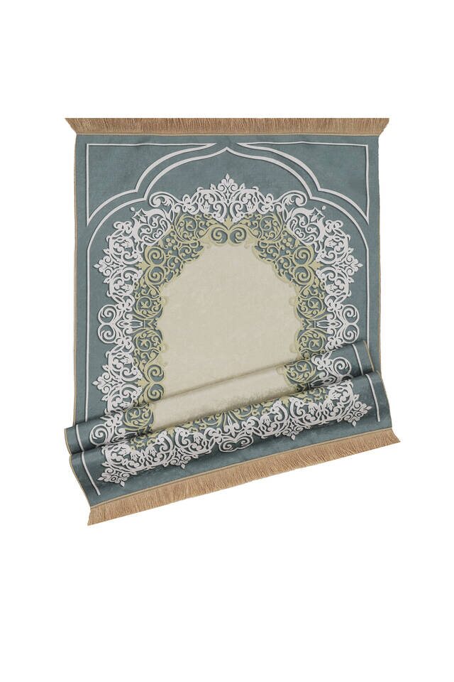 سجادة صلاة المخمل الأخضر - 4