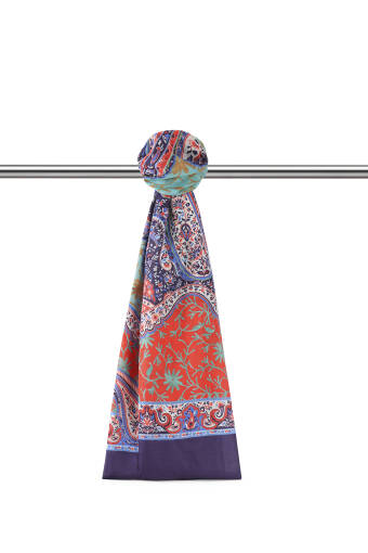 شال ناعم بنمط شال أزرق داكن 