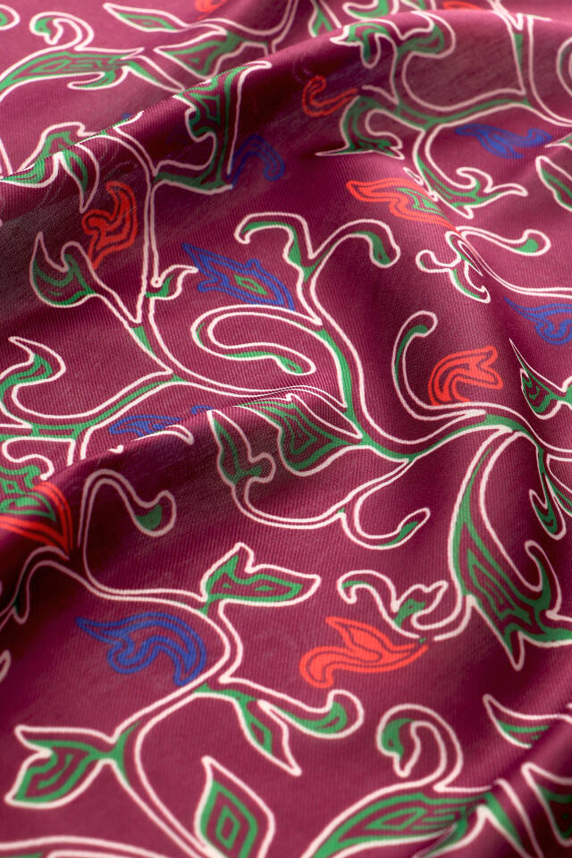 شال ناعم بنقشة اللبلاب الأرجواني - 3