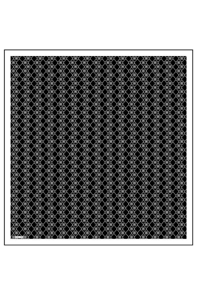 وشاح حريري أسود اللون - 2