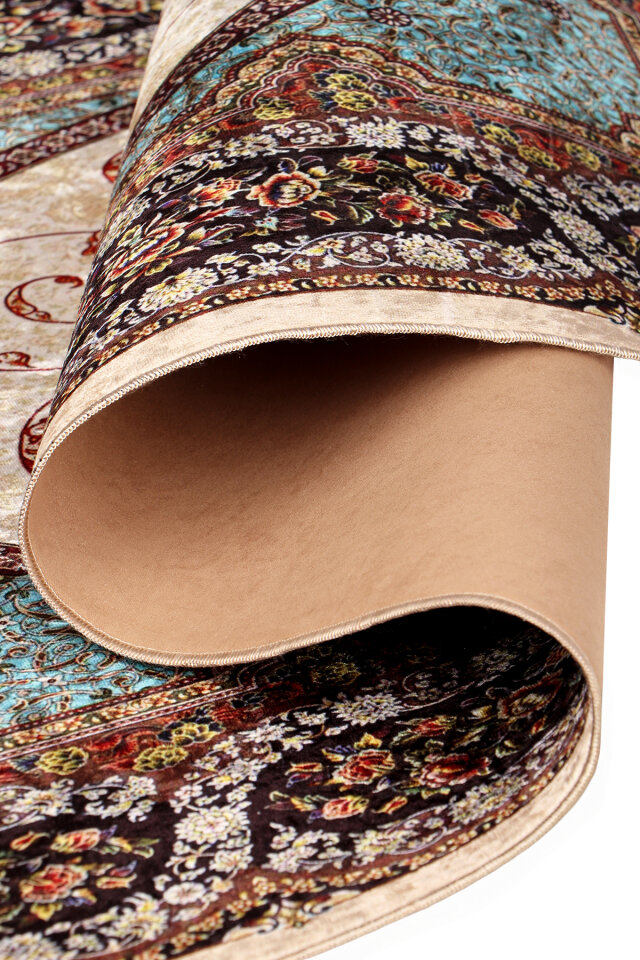 سجادة صلاة مخملية إسفنجية باللون البيج - 3