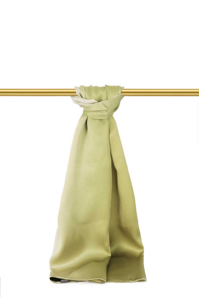 وشاح حريري متدرج أخضر وأخضر 