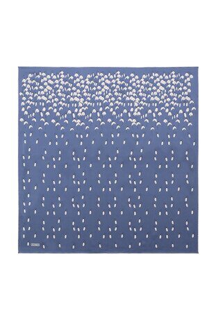 وشاح مربع من الحرير النيلي Snowdrop Sura 
