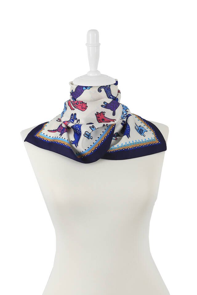 فولار ساكس فوشيا حريري منقوش - 2