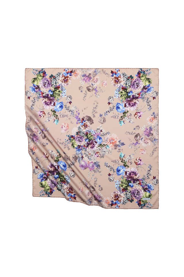 وشاح سلمون بيجونيا مربع حريري 