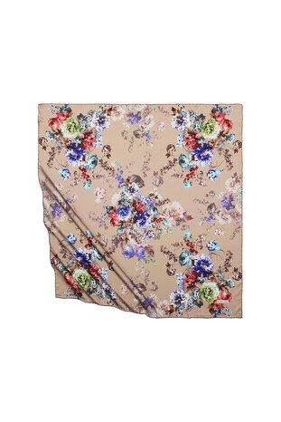 وشاح مربع حريري بنقشة بيجونيا الجمل 