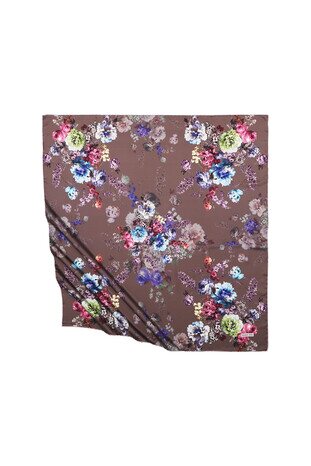وشاح مربع حريري بنمط بيجونيا المر 