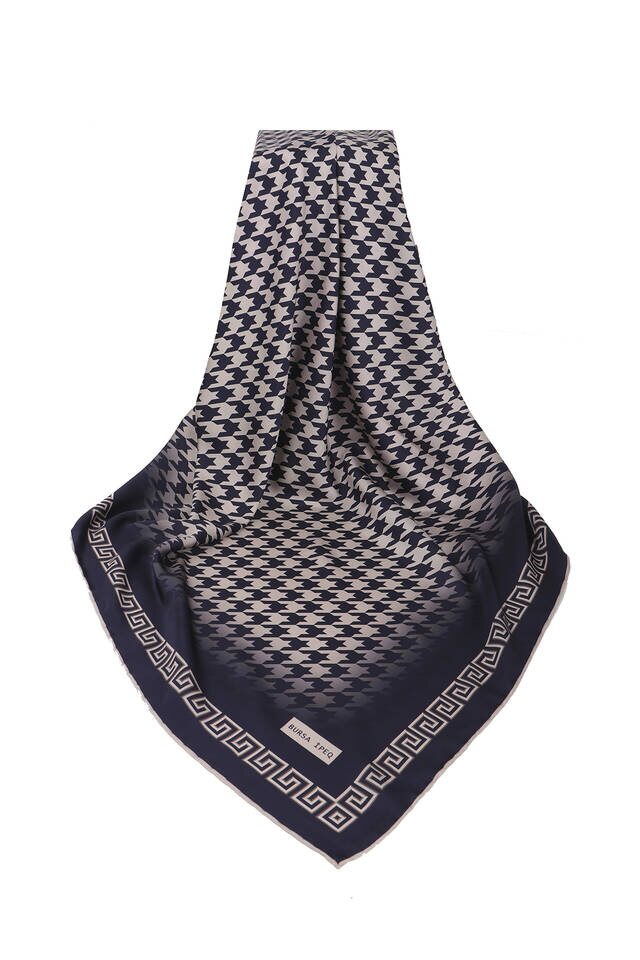 مسحوق أزرق كحلي Crowbar Silk وشاح مربع - 3