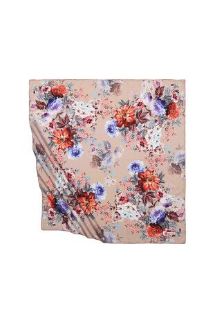 وشاح سلمون فوليا مربع حريري 