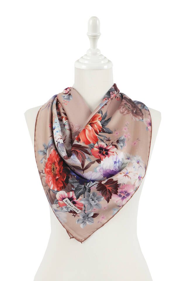 وشاح سلمون فوليا مربع حريري - 2