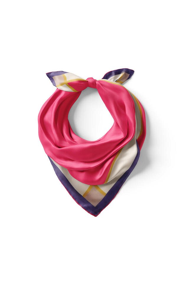 فوشيا حرير ذو حدود عريضة مربع الجيب - 2