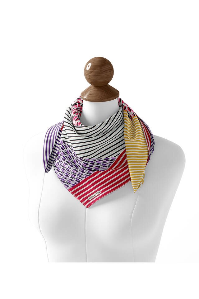 وشاح مربع حرير سورا فوشيا متدلي - 3