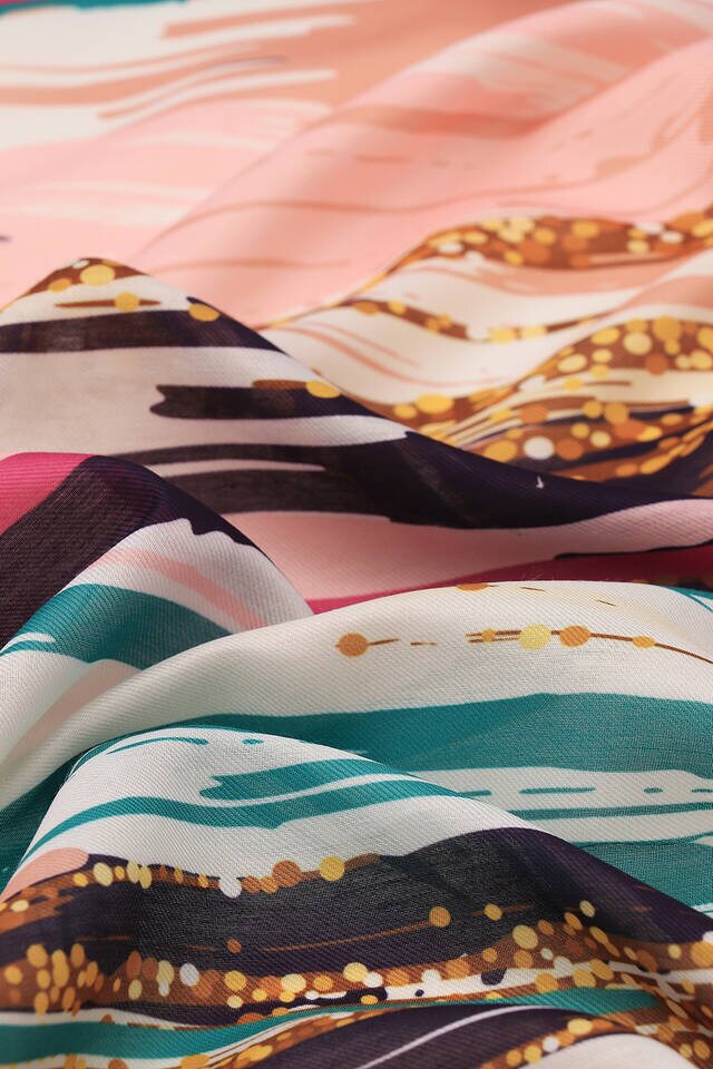 وشاح مربع ناعم بنمط فرشاة السلمون - 3