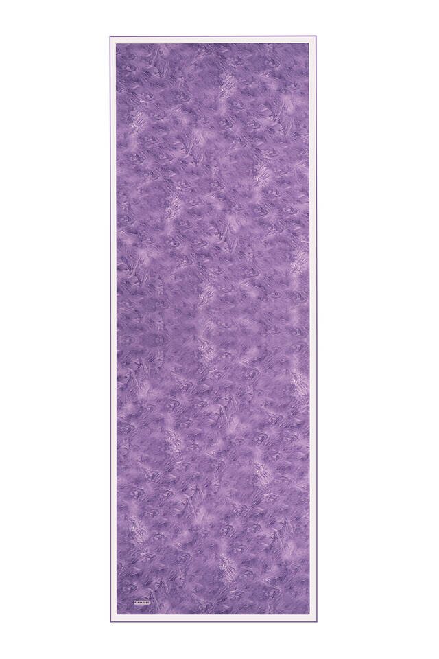 وشاح حريري بنمط فرشاة أرجواني - 4