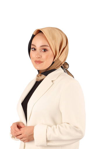 الذهب الأسود نمط هندسي حك الحرير وشاح مربع 