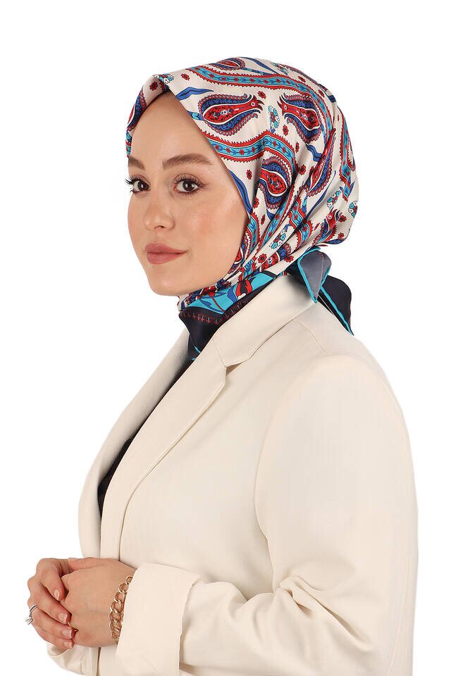 الفيروز اللبلاب توليب نمط حريري وشاح مربع - 2