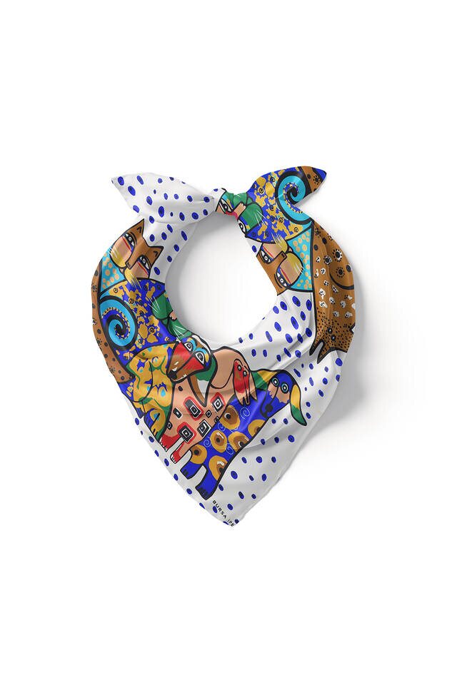 مربع الجيب الحريري منقوش السلمون - 2