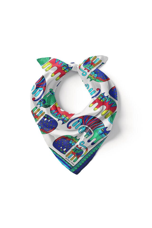 مربع جيب حريري منقوش بالنعناع بينيتون - 2