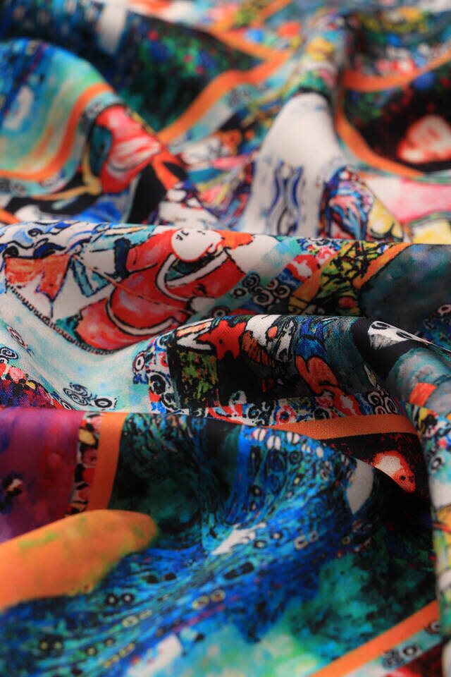 مربع جيب حريري نسائي أخضر مائي - 3