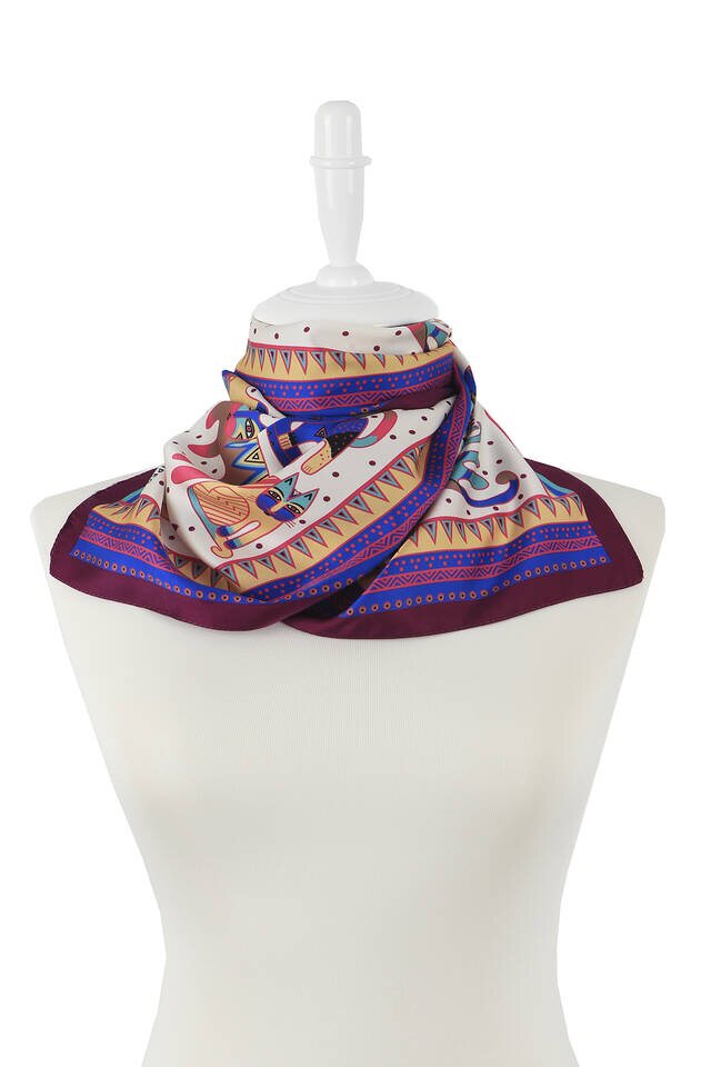 فولارد حريري منقوش بالنعناع البرقوق - 2