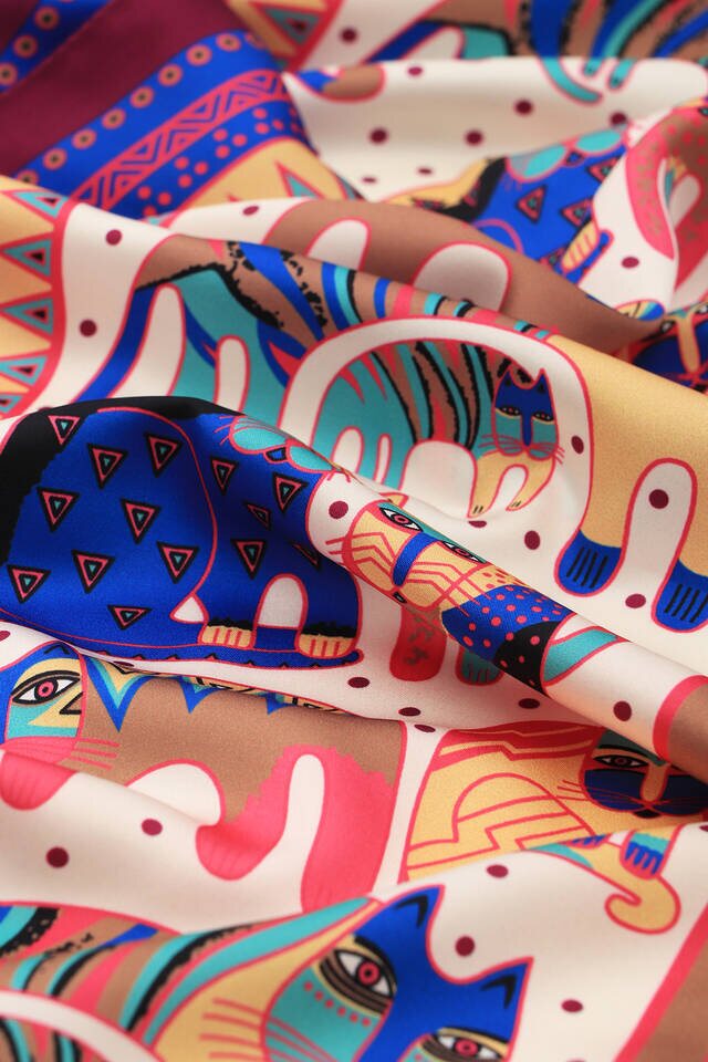 فولارد حريري منقوش بالنعناع البرقوق - 3