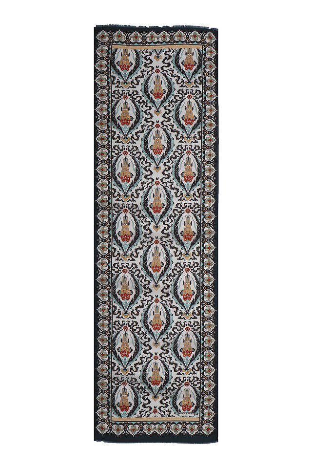 فولار حرير توليب فوال أخضر تان كبير - 4