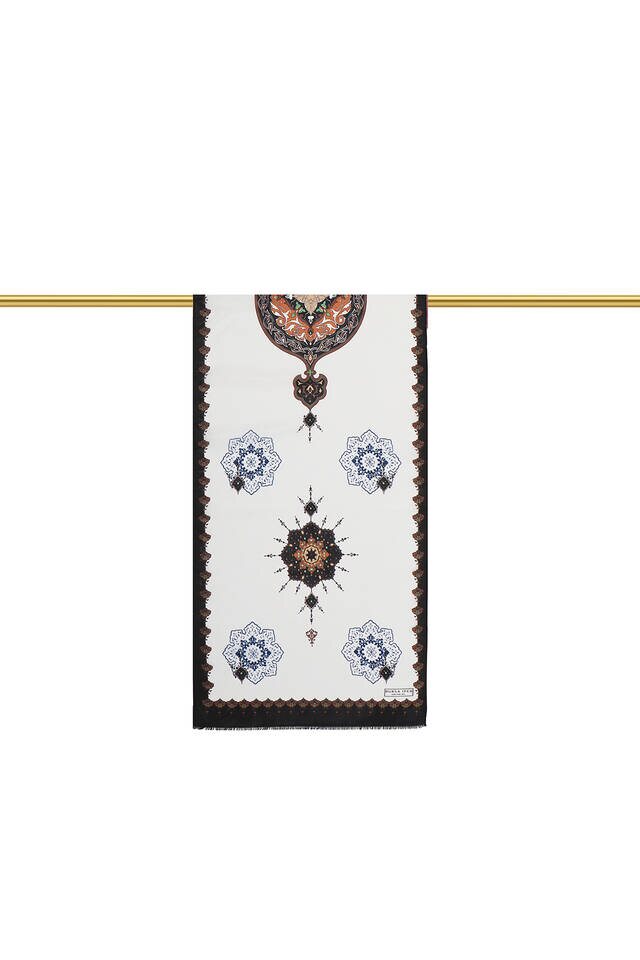 فولار حرير فوال أسود وبني - 2