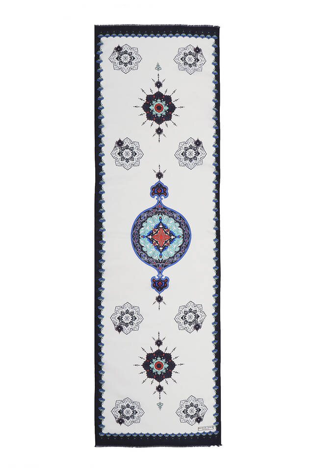 أزرق كحلي فولار حرير فوال ساكس كور - 4