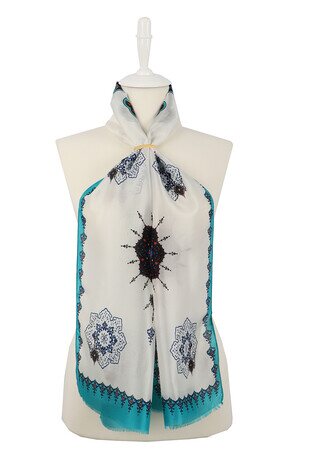 فولار حرير فوال ساكس كور أخضر 