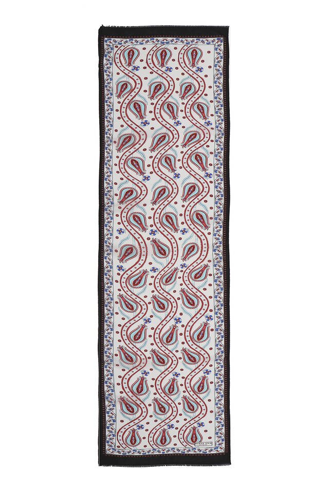 فولار حرير توليب فوال أبيض وأسود - 4