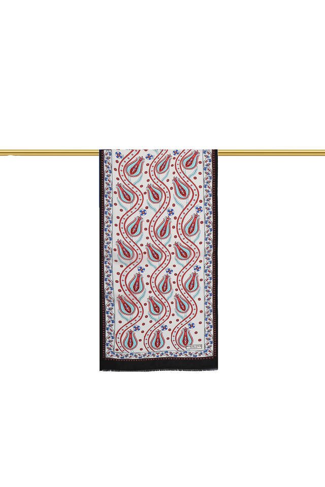 فولار حرير توليب فوال أبيض وأسود - 2