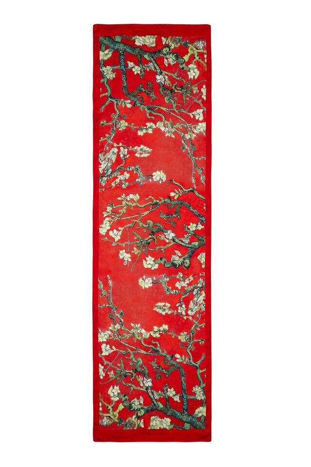 فولار حريري بزهر اللوز الأحمر - 4