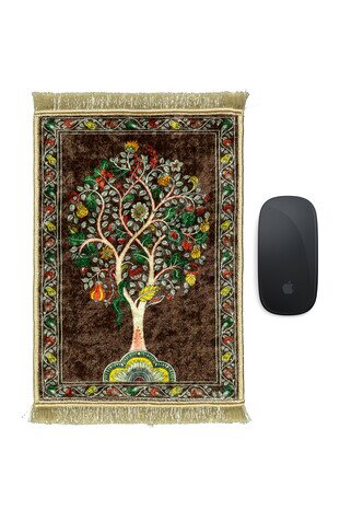 سجادة ماوس صغيرة مزخرفة باللون البني 