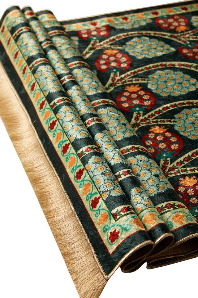 سجادة صلاة من المخمل الكاكي - 3