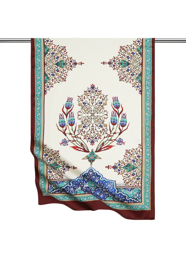 شمعدان أحمر كلاريت أخضر عريض بنمط شمعدان حريري - 1