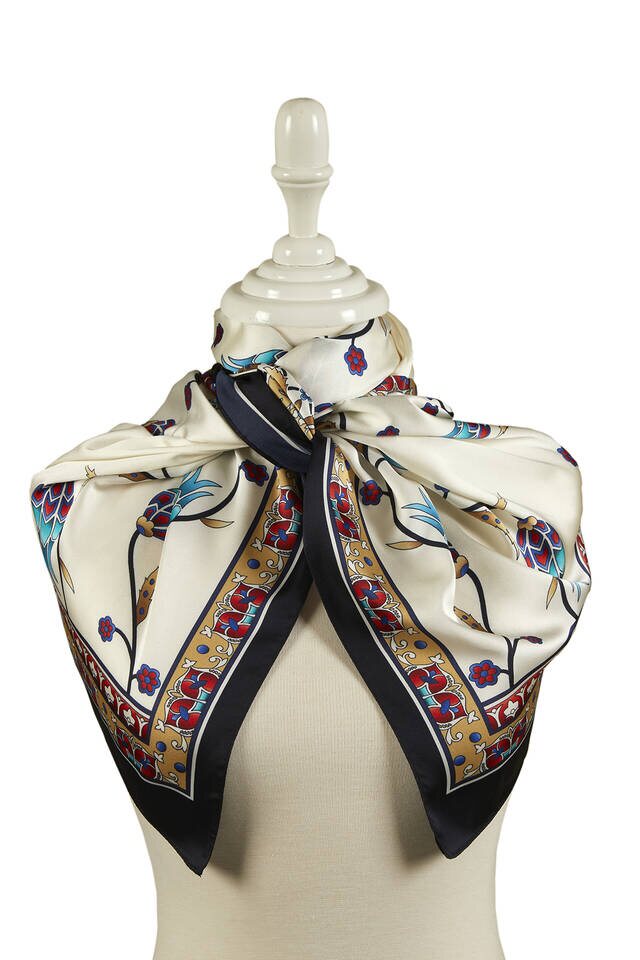 الذهب الأسود نمط توليب واسعة حريري الفولار - 2