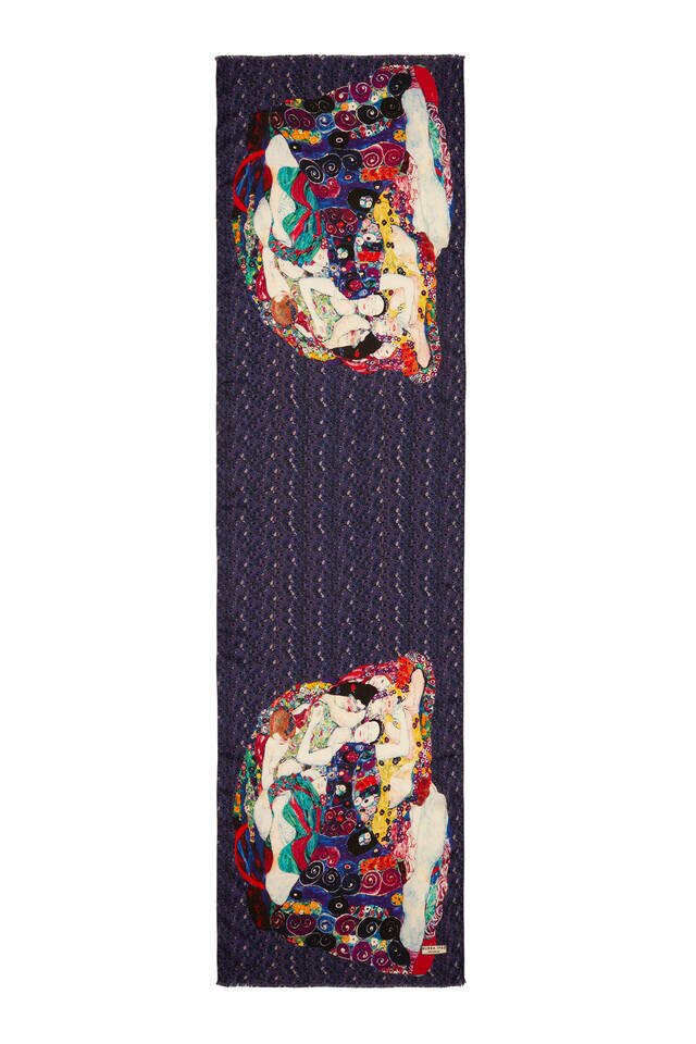 Foulard باللون الأزرق الداكن للفتيات الصغيرات بالحرير - 5