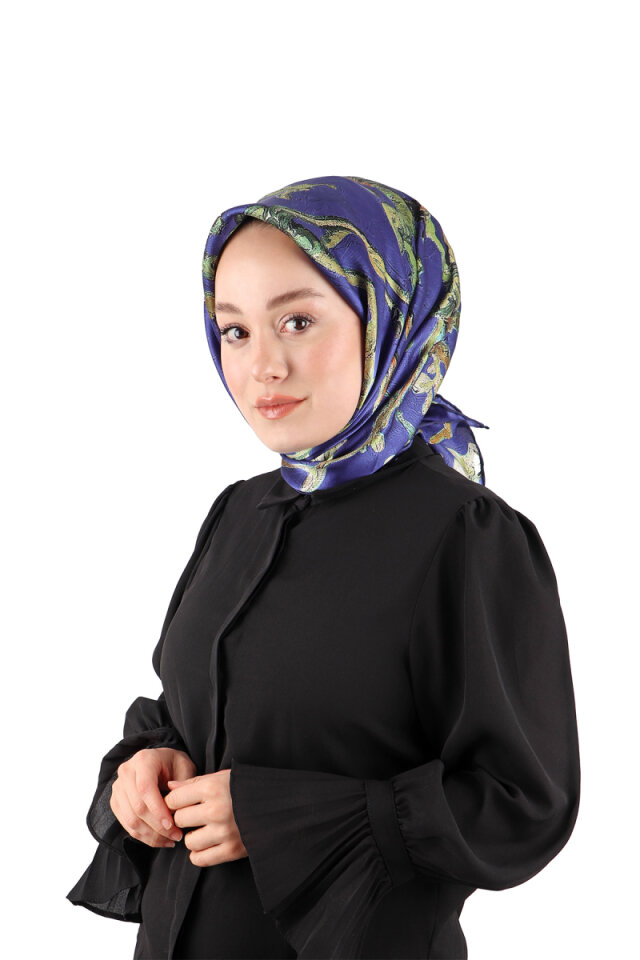 ساكس اللوز زهر سورا الحرير وشاح مربع - 1