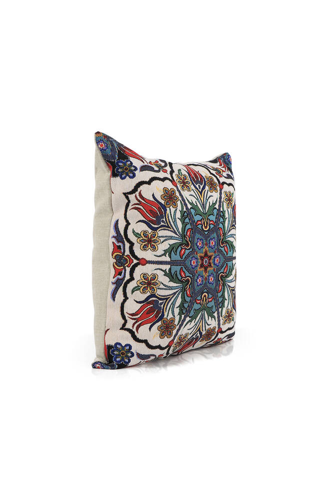 وسادة رمي منسوجة بنمط التوليب باللون الأخضر - 2