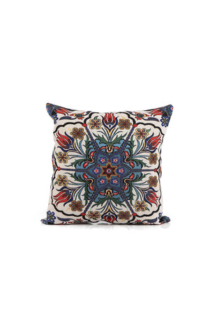 وسادة رمي منسوجة بنمط التوليب باللون الأخضر 