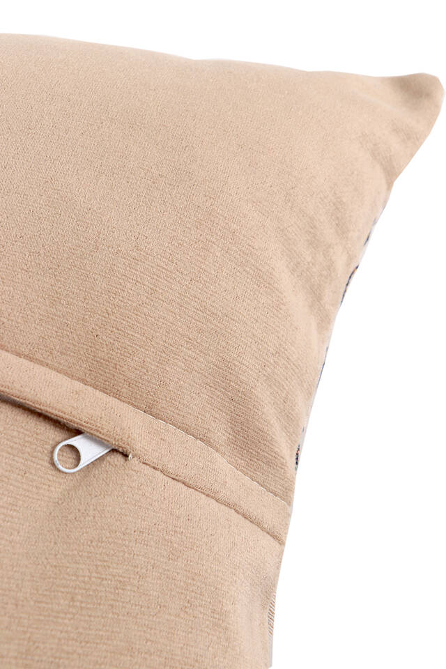 وسادة رمي نسيج نمط الورقة الزرقاء - 3