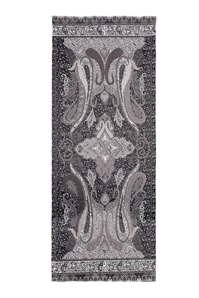 شال رمادي نمط شال الشتاء - 4