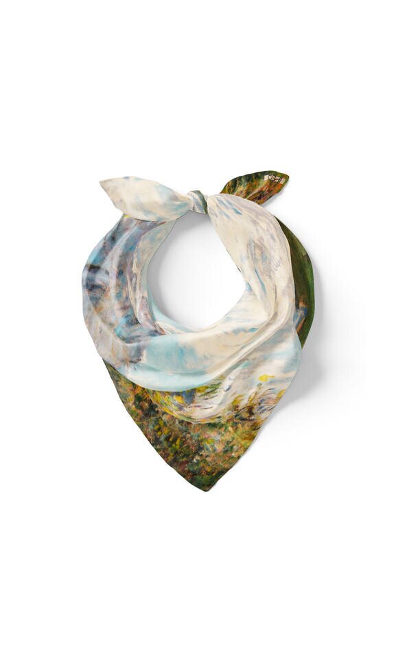 فتاة زرقاء نمط مظلة جيب الحرير مربع - 2