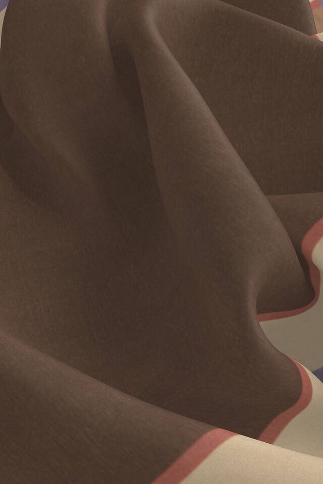 مربع الجيب الحرير عادي حدود واسعة البني - 3