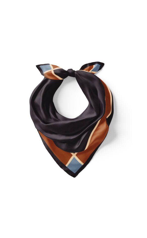 كحلي داكن ذو حدود واسعة من الحرير العادي مربع الجيب - 2