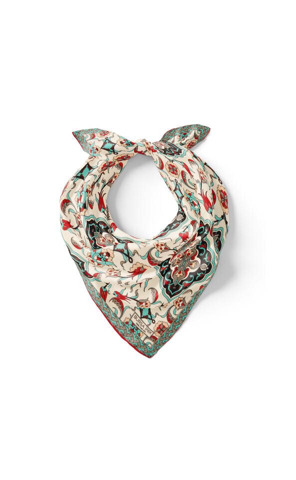 مربع جيب حرير بنمط توليب أسود إكرو - 2