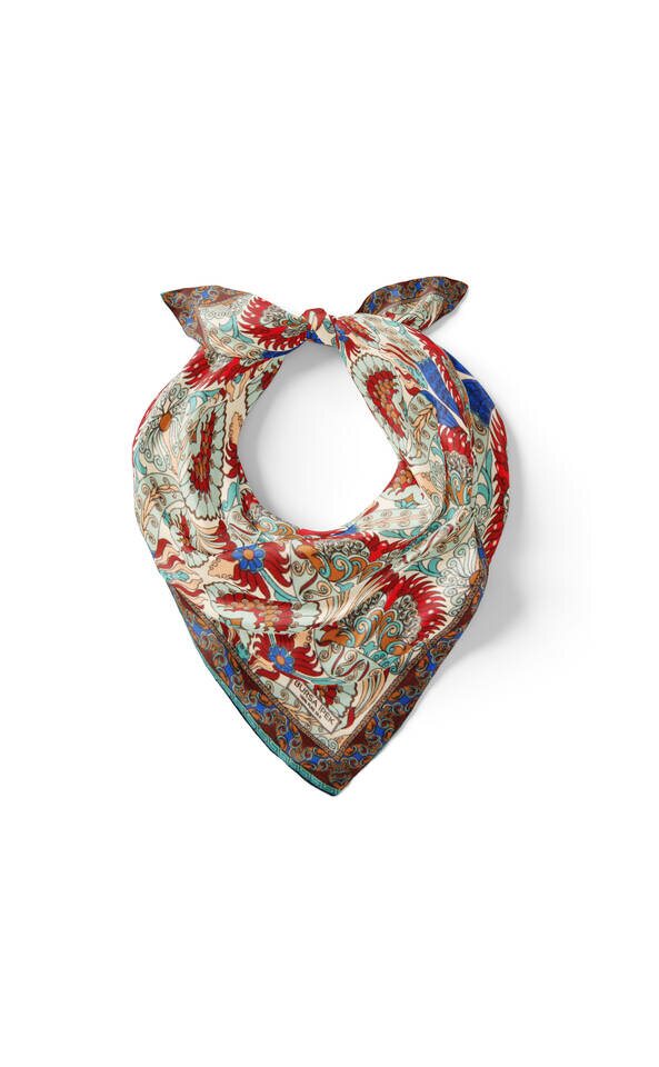 جيب مربع حرير بنمط طاووس نعناع إكرو - 2