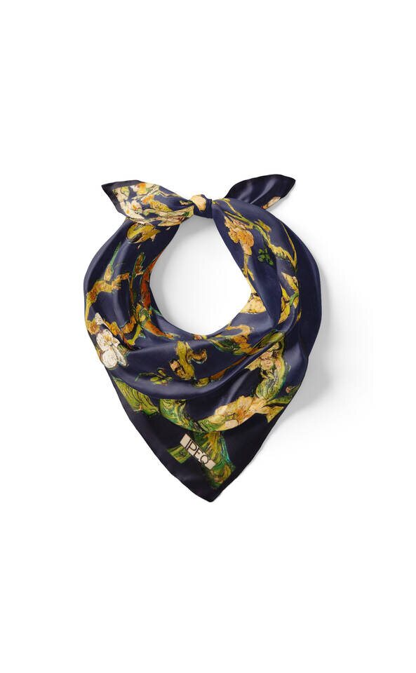 مربع جيب حرير لوز أزرق كحلي - 2