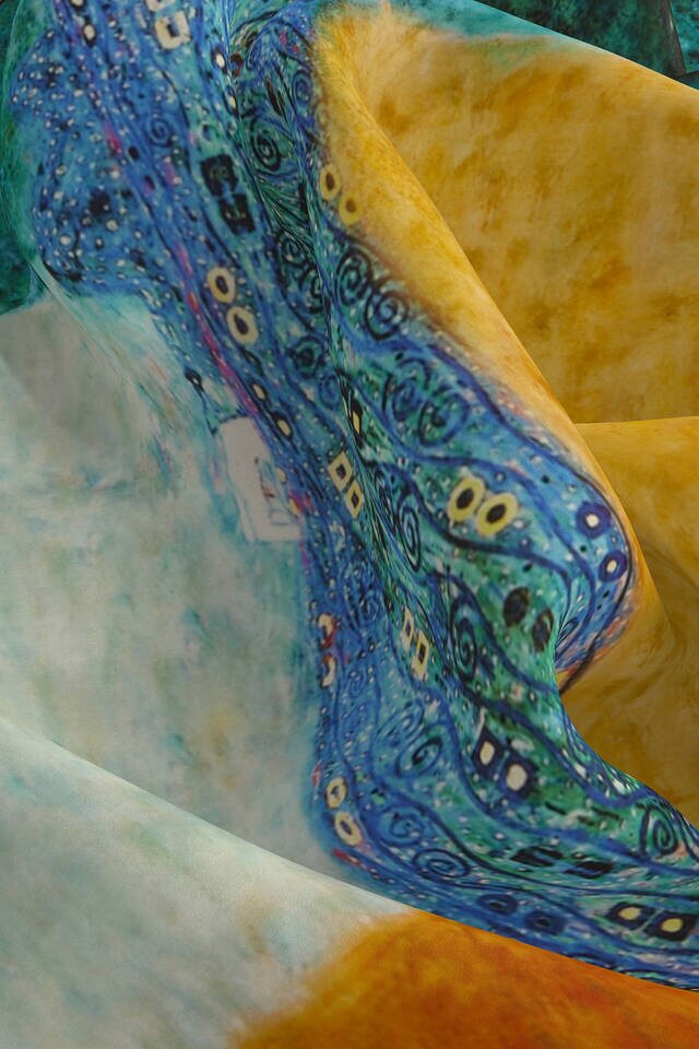 المياه الخضراء إيميل الأزهار نمط جيب مربع الحرير - 3