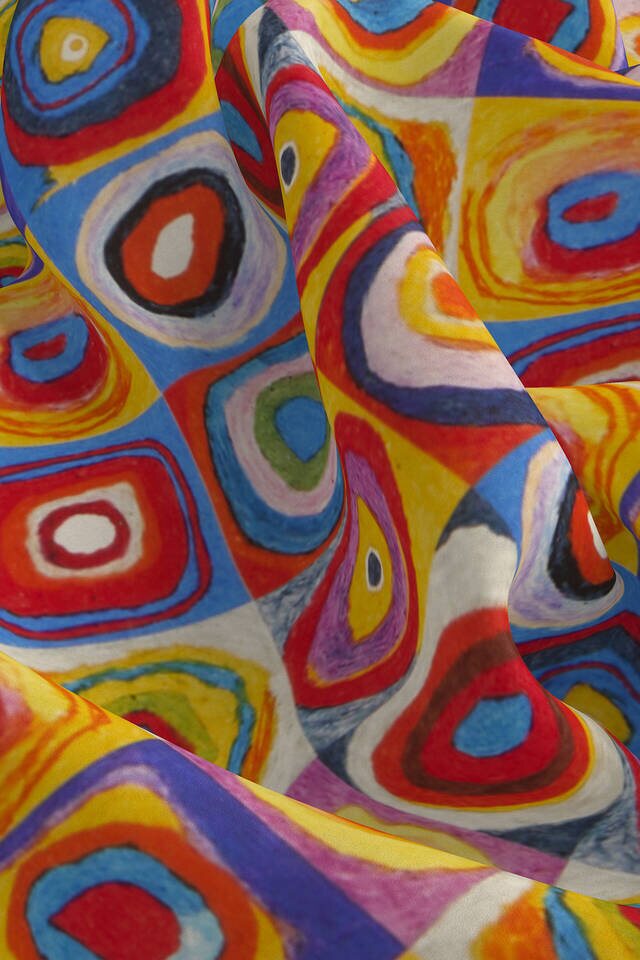 انسجام الألوان الصفراء نمط الحرير جيب مربع - 3